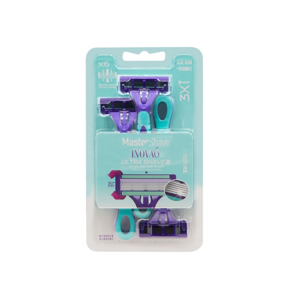 تیغ اصلاح زنانه 6 لبه 3 تایی اینووا 6 مستر شیو